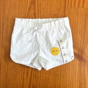 Cat & Jack White Eyelet Toddler Shorts 2T